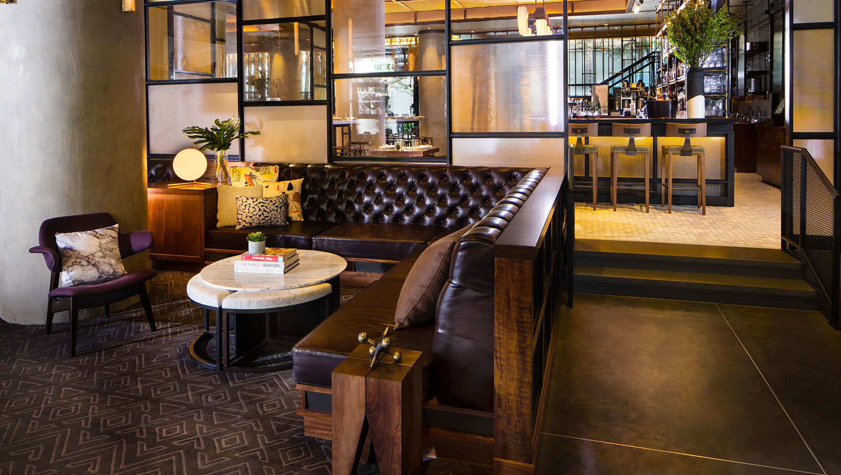 Kimpton Hotel Eventi Lobby entrance to The Vine restaurant and bar
